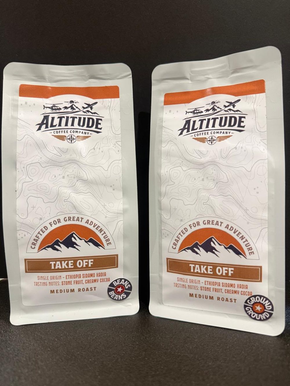 Altitude Coffee Company back label — brand story